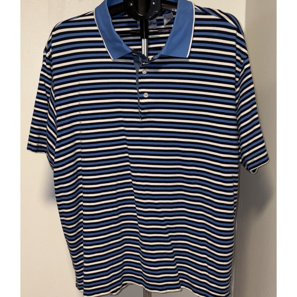 Alan Flusser Polo Shirt Adult XXL Blue Performance Golf Golfer Casual Mens